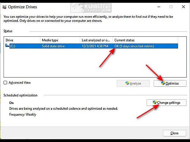 Defragment and Optimize Drives