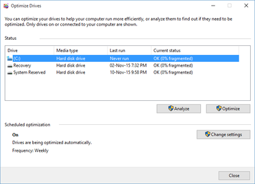 Defragment and Optimize Drives