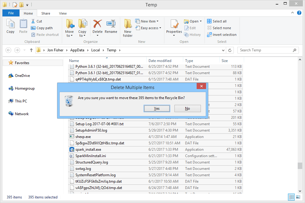 Delete Temporary Files and Cache