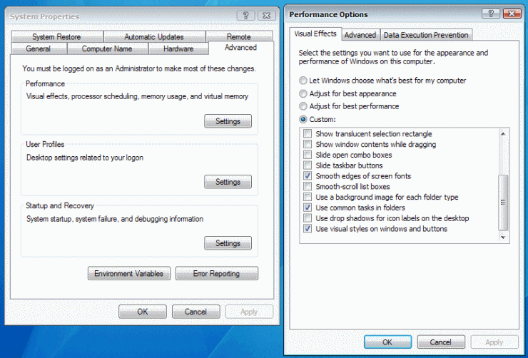 Optimize Visual Effects